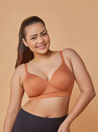 Almond Soft Padded Cups Full Coverage T-Shirt Bra