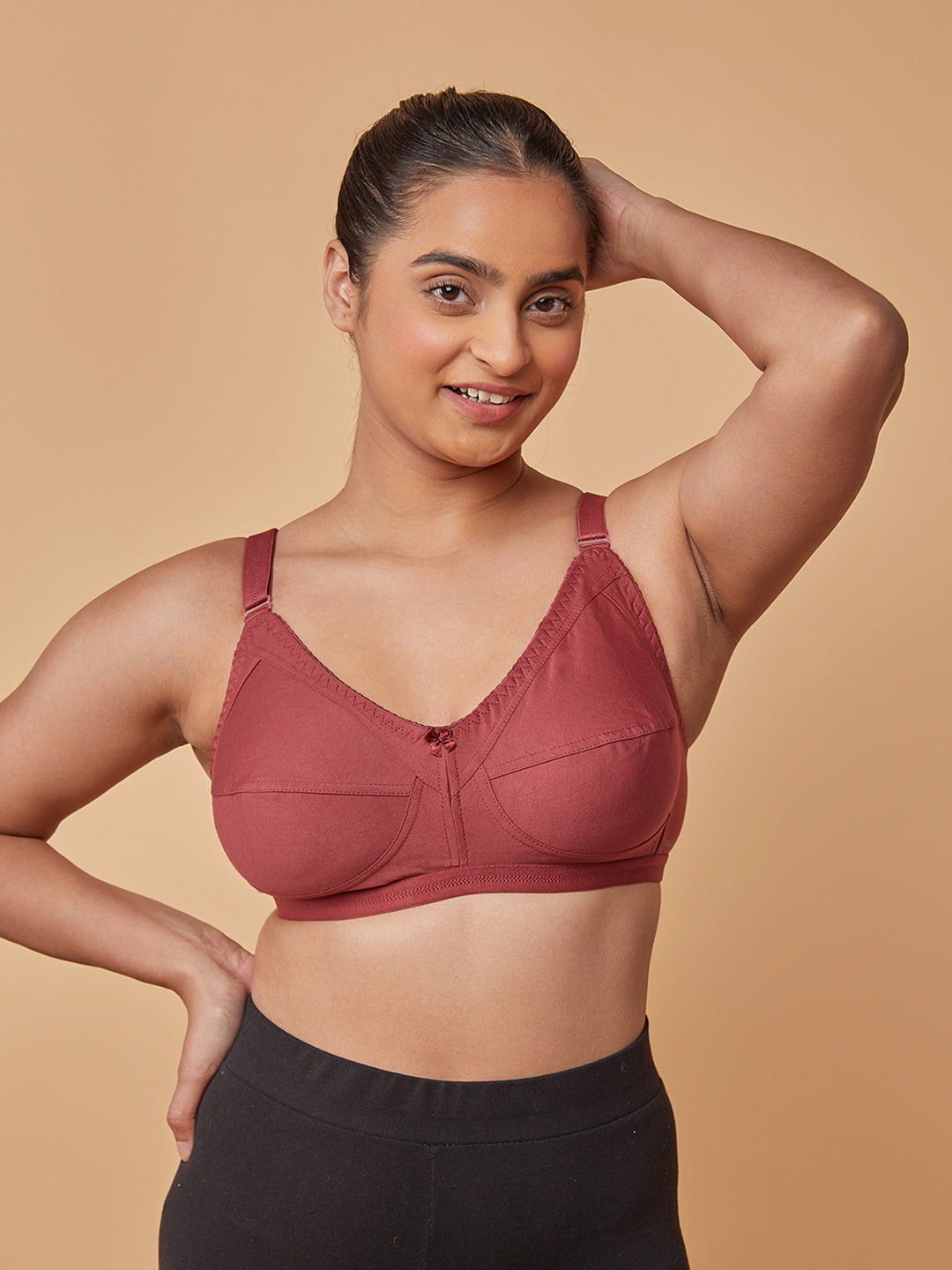 maashie M4408 Cotton Non-Padded Non-Wired Everyday Bra, Fawn 44C