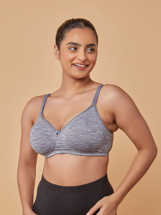 Multiway T-Shirt Bra M Grey Front View