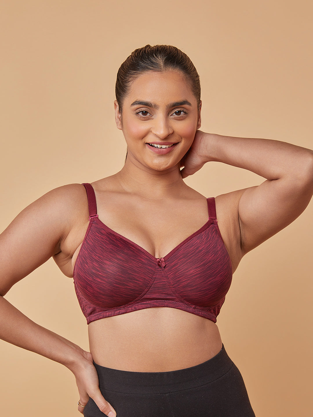 maashie M5504 Non Wired Seamless Padded Bra, Camel 36D