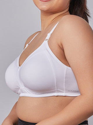 M Frame Padded Minimizer Bra White Close left view