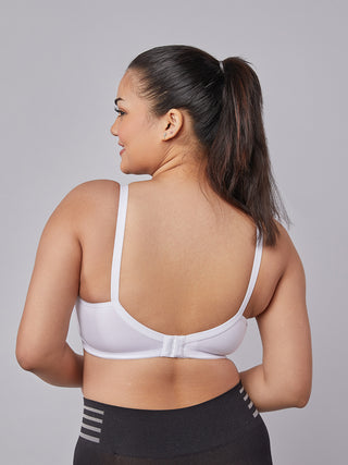 M Frame Padded Minimizer Bra White Back view