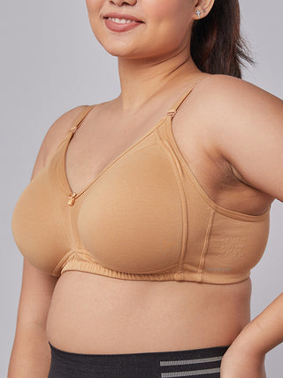 M Frame Padded Minimizer Bra Close view Camel