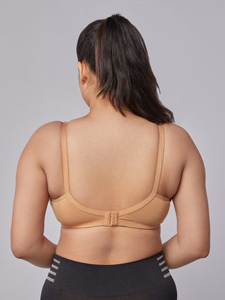 M Frame Padded Minimizer Bra Back view Camel