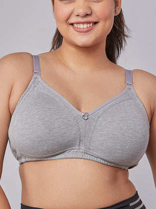 M Frame Padded Minimizer Bra Close view M Grey