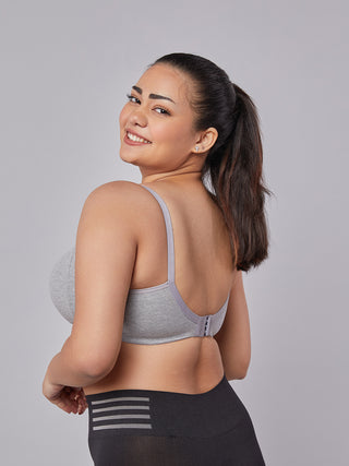 M Frame Padded Minimizer Bra Left back view M Grey