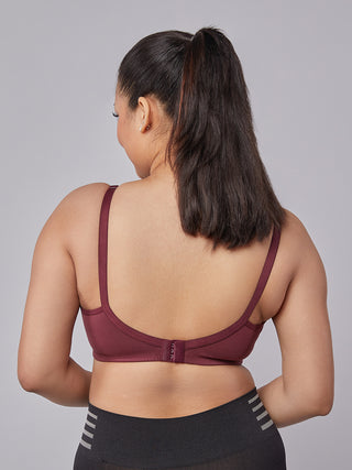 M Frame Padded Minimizer Bra Back view K Wine