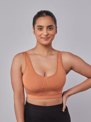 Buy MAASHIE M4408 Women's Cotton Non-Padded Non-Wired Double Layered Cups  Everyday Minimizer Bra, L.Peach 34D