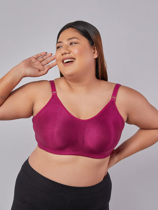 High Support Seamless Bra burgundy left view