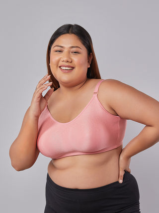 High Support Seamless Bra D. Pink left side view