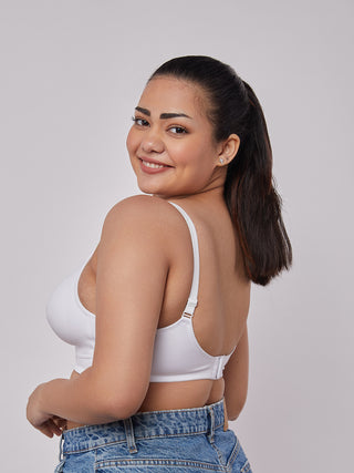 Lace Detailing T-Shirt Bra White left view