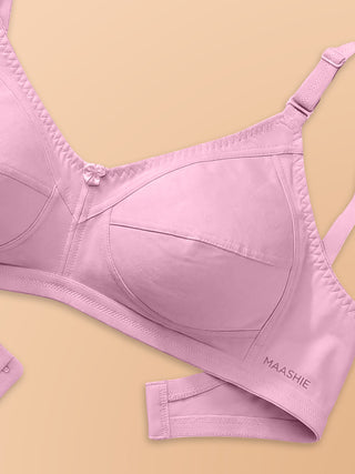M Frame Shaping Daily Wear Bra | M 307 Pack of 2 | WHITE PINK
