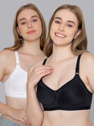 Seamless Perfection Wider Straps Daily Wear Bra | M 3307 Pack of 2