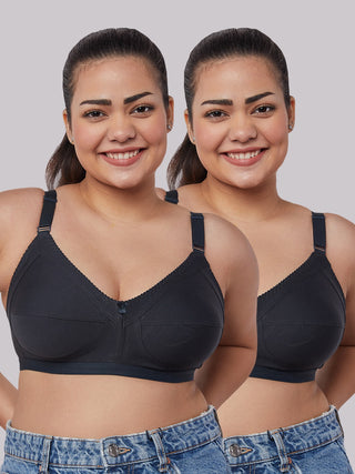 Non Padded Everyday Bra | M 307 Pack of 2 | CHARCOAL CHARCOAL